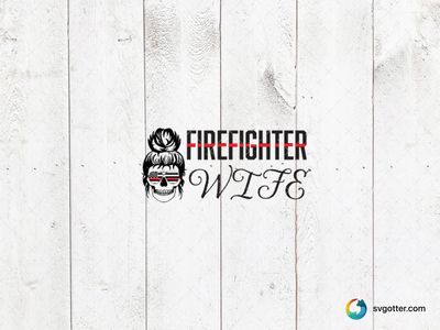 Firefighter Wife Skull Design, Best for wife, best on t-shirt, best to be applied with heat transfer vinyl