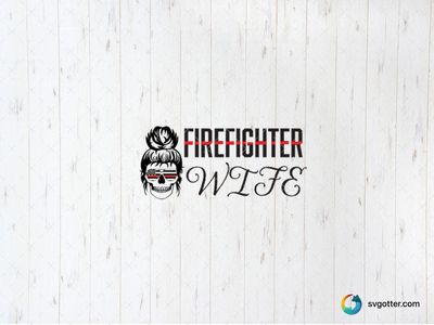 Firefighter Wife Skull Design, Best for wife, best on t-shirt, best to be applied with heat transfer vinyl