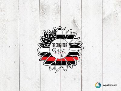 Firefighter Wife Sunflower, Best for wife, best on t-shirt, best to be applied with heat transfer vinyl