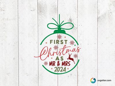 First Christmas as Mr & Mrs 2024 Ornament, Best for couple, best on ornament, best to be applied with sublimation