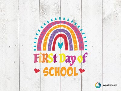 First Day of School Rainbow, Best for students, best on t-shirt, best to be applied with sublimation