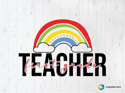 First Grade Rainbow Design, Best for teachers, best on t-shirt, best to be applied with heat transfer vinyl