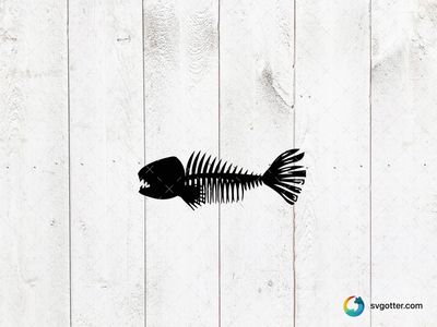 Fish Skeleton Art, Best for hobbyists, best on t-shirt, best to be applied with screen printing