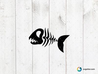 Fish Skeleton Design, Best for hobbyists, best on t-shirt, best to be applied with screen printing