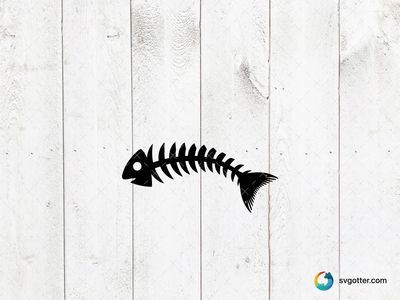 Fish Skeleton Design, Best for fisherman, best on t-shirt, best to be applied with screen printing