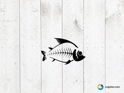 Fish Skeleton Design, Best for anglers, best on t-shirt, best to be applied with screen printing