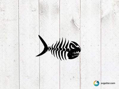 Fish Skeleton Design, Best for fisherman, best on t-shirt, best to be applied with screen printing