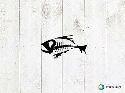 Fish Skeleton Design, Best for fisherman, best on t-shirt, best to be applied with screen printing