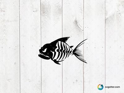Fish Skeleton Design, Best for hobbyists, best on t-shirt, best to be applied with screen printing