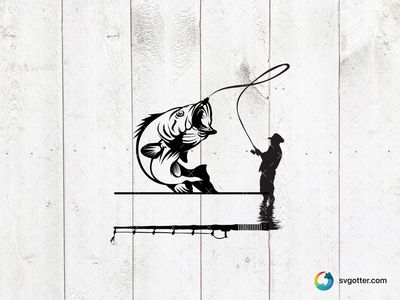 Fisherman Silhouette, Best for sports fan, best on t-shirt, best to be applied with screen printing