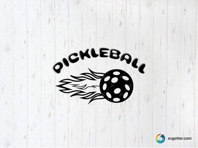 Flaming Pickleball Design, Best for sports fans, best on t-shirt, best to be applied with heat transfer vinyl