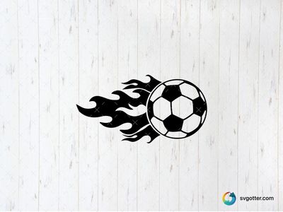 Flaming Soccer Ball, Best for sports fans, best on t-shirt, best to be applied with heat transfer vinyl