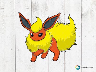 Flareon Pokemon Character, Best for Pokemon fans, best on t-shirt, best to be applied with sublimation