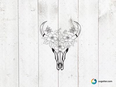 Floral Western Skull Design, Best for artist, best on wall art, best to be applied with engraving