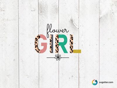 Flower Girl Leopard Print Design, Best for flower girls, best on t-shirt, best to be applied with heat transfer vinyl