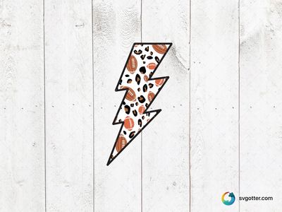 Football Lightning Bolt Icon, Best for sports fans, best on t-shirt, best to be applied with heat transfer vinyl
