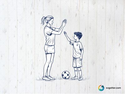 Football Mum and Child, Best for sports fan, best on t-shirt, best to be applied with screen printing