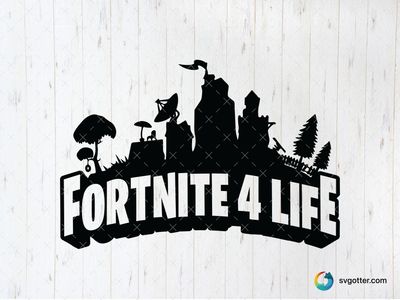 Fortnite 4 Life Silhouette, Best for gamers, best on t-shirt, best to be applied with screen printing