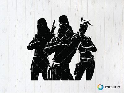 Fortnite Character Silhouettes, Best for gamers, best on t-shirt, best to be applied with screen printing