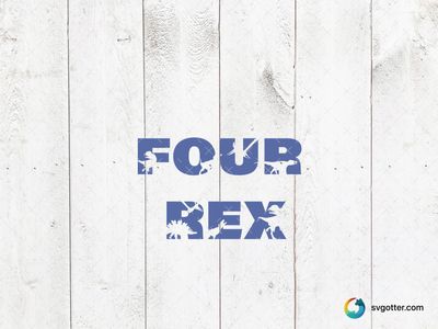 Four Rex Birthday Design, Best for child, best on t-shirt, best to be applied with heat transfer vinyl