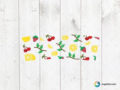 Fruit Pattern Cup Wrap, Best for fruit lovers, best on cup wraps, best to be applied with sublimation