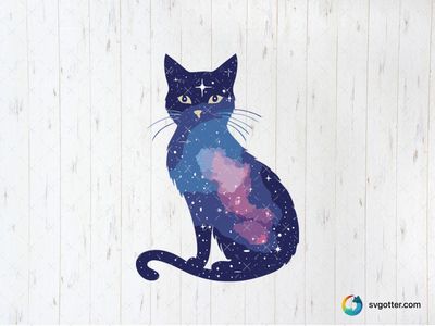 Galaxy Cat Art, Best for artists, best on wall art, best to be applied with print and cut