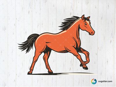 Galloping Horse Illustration, Best for horse lovers, best on wall art, best to be applied with print and cut