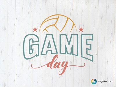 Game Day Volleyball Design, Best for sports fans, best on t-shirt, best to be applied with screen printing
