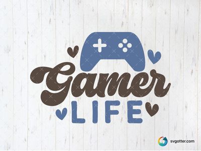 Gamer Life Design, Best for gamers, best on t-shirt, best to be applied with heat transfer vinyl