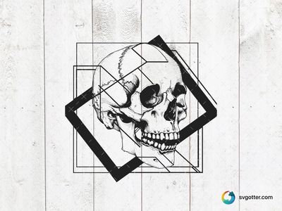 Geometric Skull Design, Best for artists, best on wall art, best to be applied with screen printing