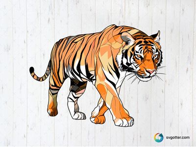 Geometric Tiger Art, Best for wildlife enthusiasts, best on wall art, best to be applied with print and cut