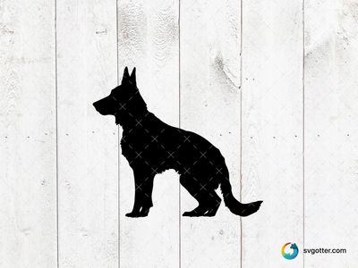 German Shepherd Silhouette, Best for dog lovers, best on t-shirt, best to be applied with screen printing