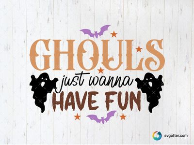 Ghouls Have Fun Halloween Design, Best for holiday enthusiast, best on t-shirt, best to be applied with heat transfer vinyl