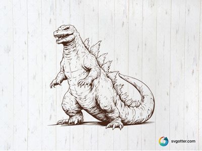 Godzilla Illustration, Best for movie enthusiasts, best on t-shirt, best to be applied with screen printing