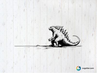 Godzilla Silhouette, Best for movie fans, best on t-shirt, best to be applied with screen printing