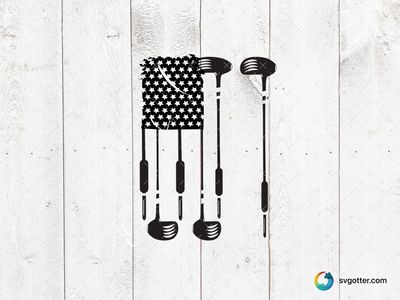 Golf Club Silhouettes, Best for sports fans, best on t-shirt, best to be applied with screen printing