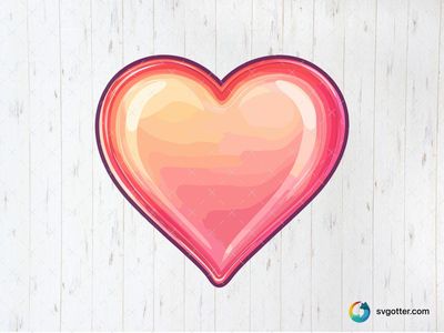 Gradient Heart Illustration, Best for romantic, best on t-shirt, best to be applied with sublimation
