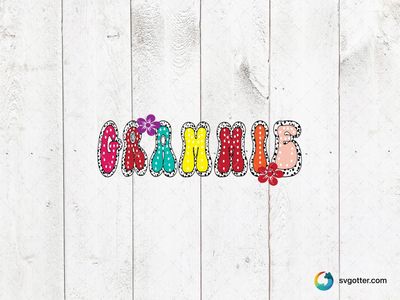Grammie Colorful Design, Best for grandma, best on t-shirt, best to be applied with heat transfer vinyl