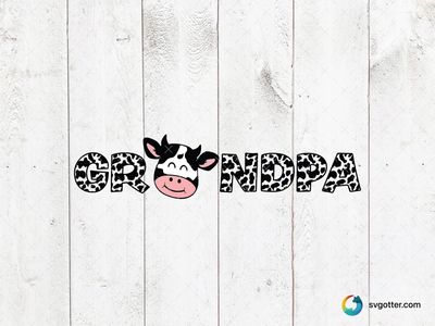 Grandpa Cow Design, Best for grandpa, best on t-shirt, best to be applied with heat transfer vinyl