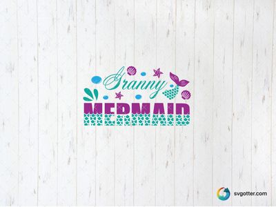 Granny Mermaid Design, Best for grandma, best on t-shirt, best to be applied with sublimation