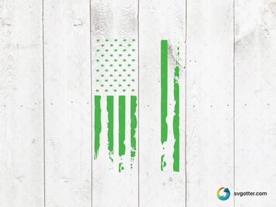 Green American Flag Design, Best for sports fans, best on t-shirt, best to be applied with screen printing