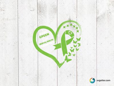 Green Mental Health Awareness Design, Best for activists, best on t-shirt, best to be applied with heat transfer vinyl