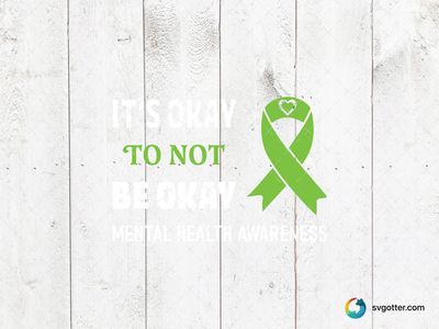 Green Mental Health Awareness Ribbon, Best for activists, best on t-shirt, best to be applied with screen printing