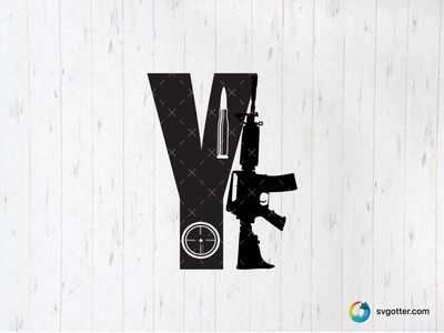 Gun and Bullet Silhouette Design, Best for gun enthusiasts, best on t-shirt, best to be applied with screen printing