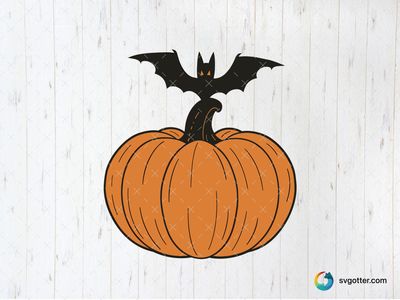 Halloween Pumpkin with Bat, Best for holiday enthusiast, best on t-shirt, best to be applied with screen printing