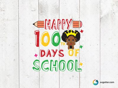 Happy 100 Days of School Celebration, Best for students and teachers, best on t-shirts and posters, best to be applied with screen printing or sublimation