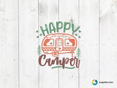 Happy Camper Design, Best for travelers, best on t-shirt, best to be applied with heat transfer vinyl