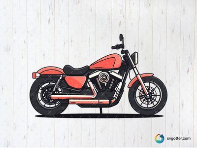 Harley Davidson Motorcycle Illustration, Best for motorcycle enthusiasts, best on wall art, best to be applied with print and cut