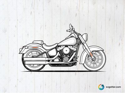 Harley Davidson Motorcycle Illustration, Best for motorcycle enthusiasts, best on wall art, best to be applied with screen printing