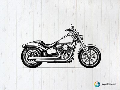 Harley Davidson Motorcycle Outline, Best for motorcycle enthusiasts, best on t-shirt, best to be applied with screen printing